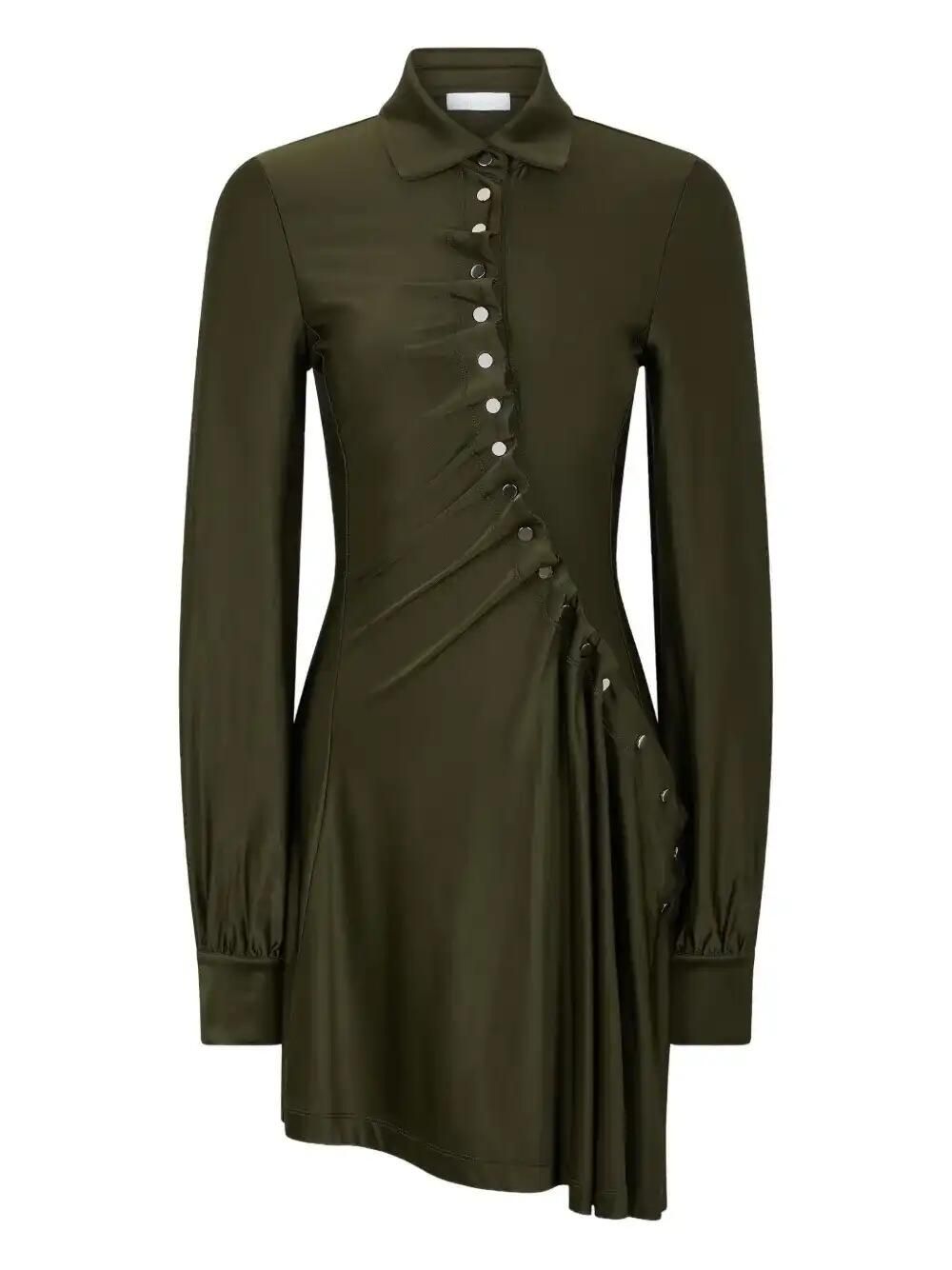 Rabanne Button-Embellished Draped Dress