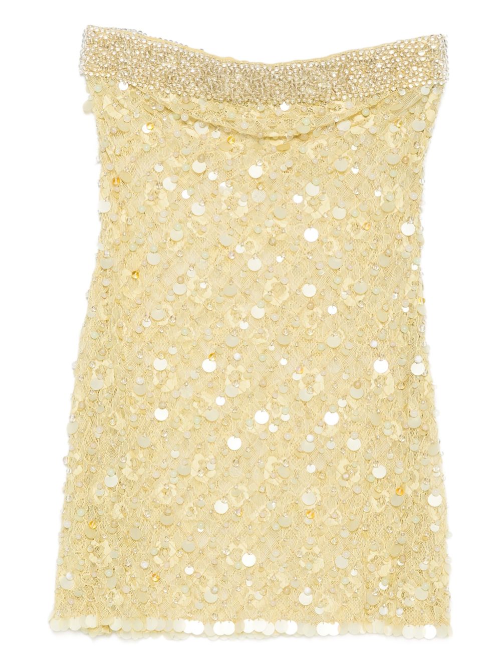 Sequin-Embellished Strapless Mini Dress