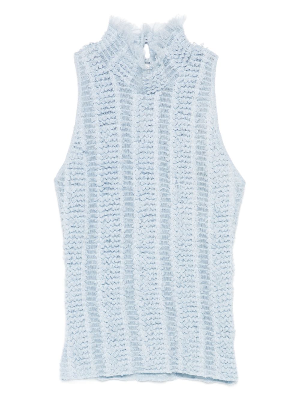 Ruffled High-Neck Top