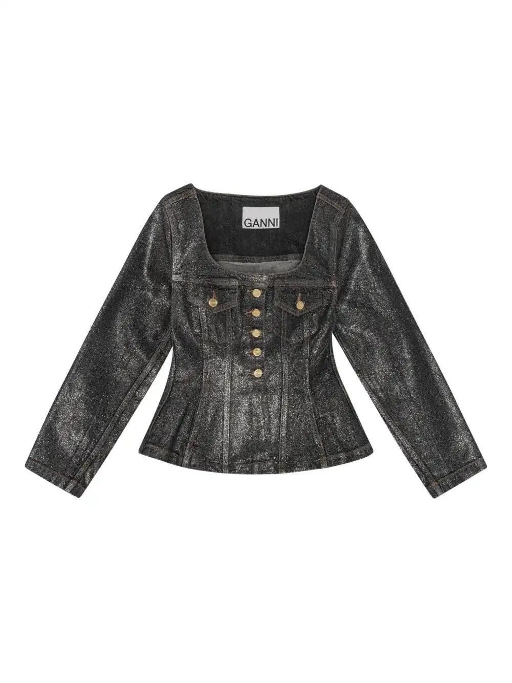 Square-Neck Denim Jacket