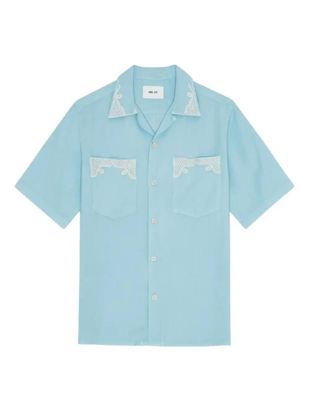 Embroidered-Pocket Short-Sleeve Shirt