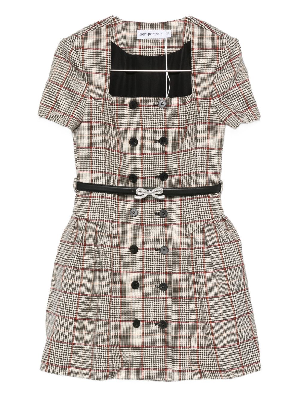 Checked Short Sleeve Mini Dress