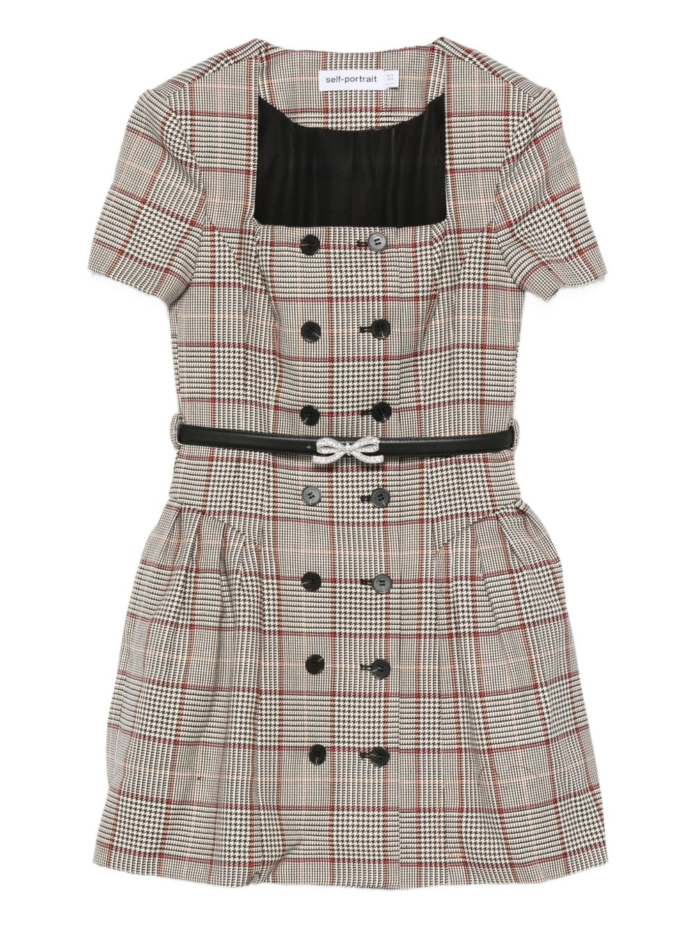 Checked Short Sleeve Mini Dress
