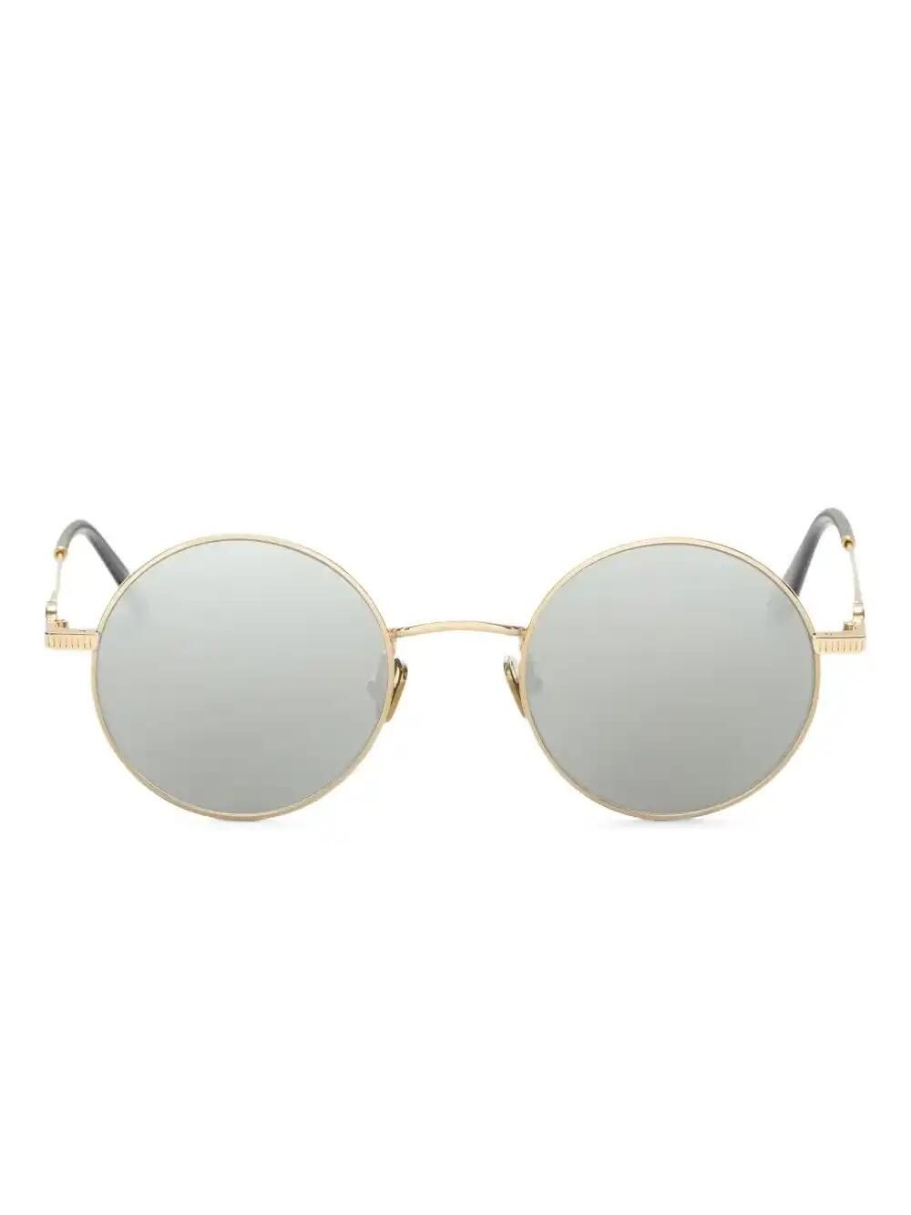 Round-Frame Mirrored Sunglasses
