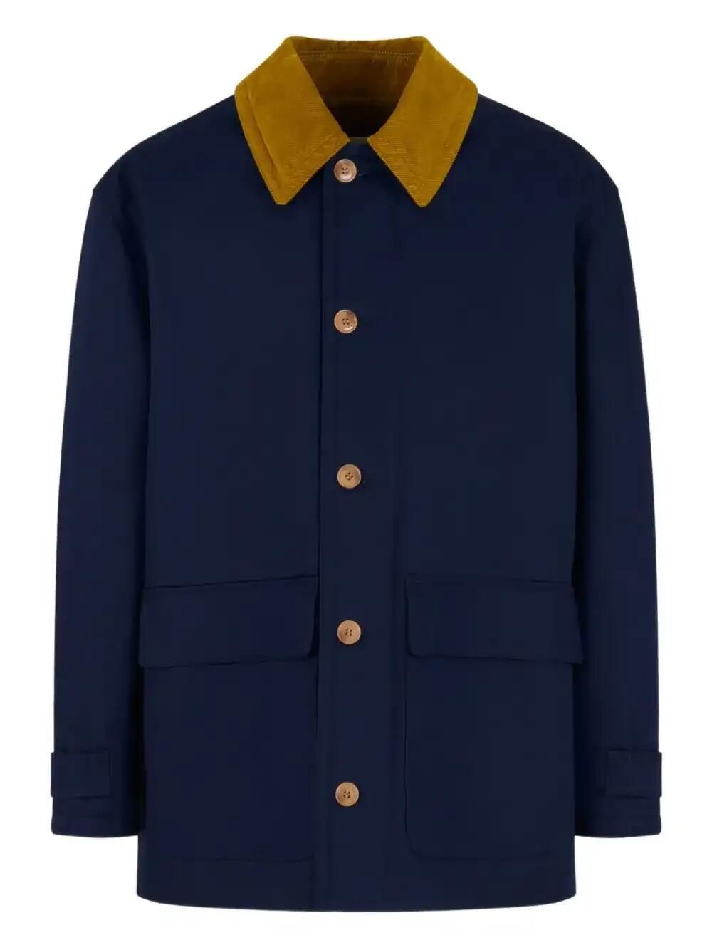 Corduroy-Collar Gabardine Parka