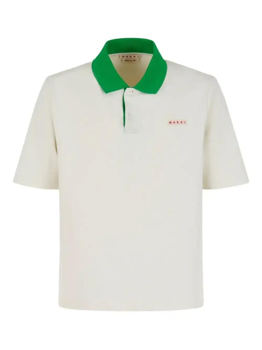 Contrasting-Collar Polo Shirt