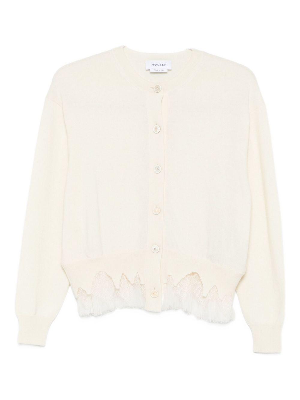 Alexander Mcqueen Deconstructed Wool And Cashmere Cardigan In Multi