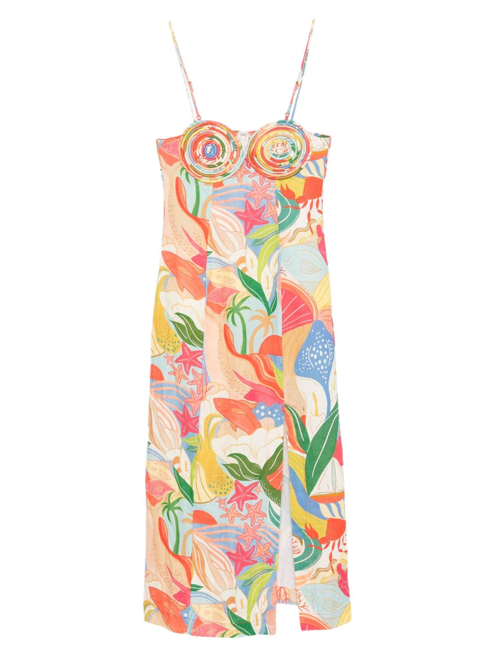 Graphic-Print Midi Dress