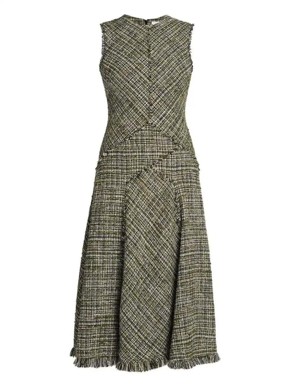 Tweed Sleeveless Midi Dress