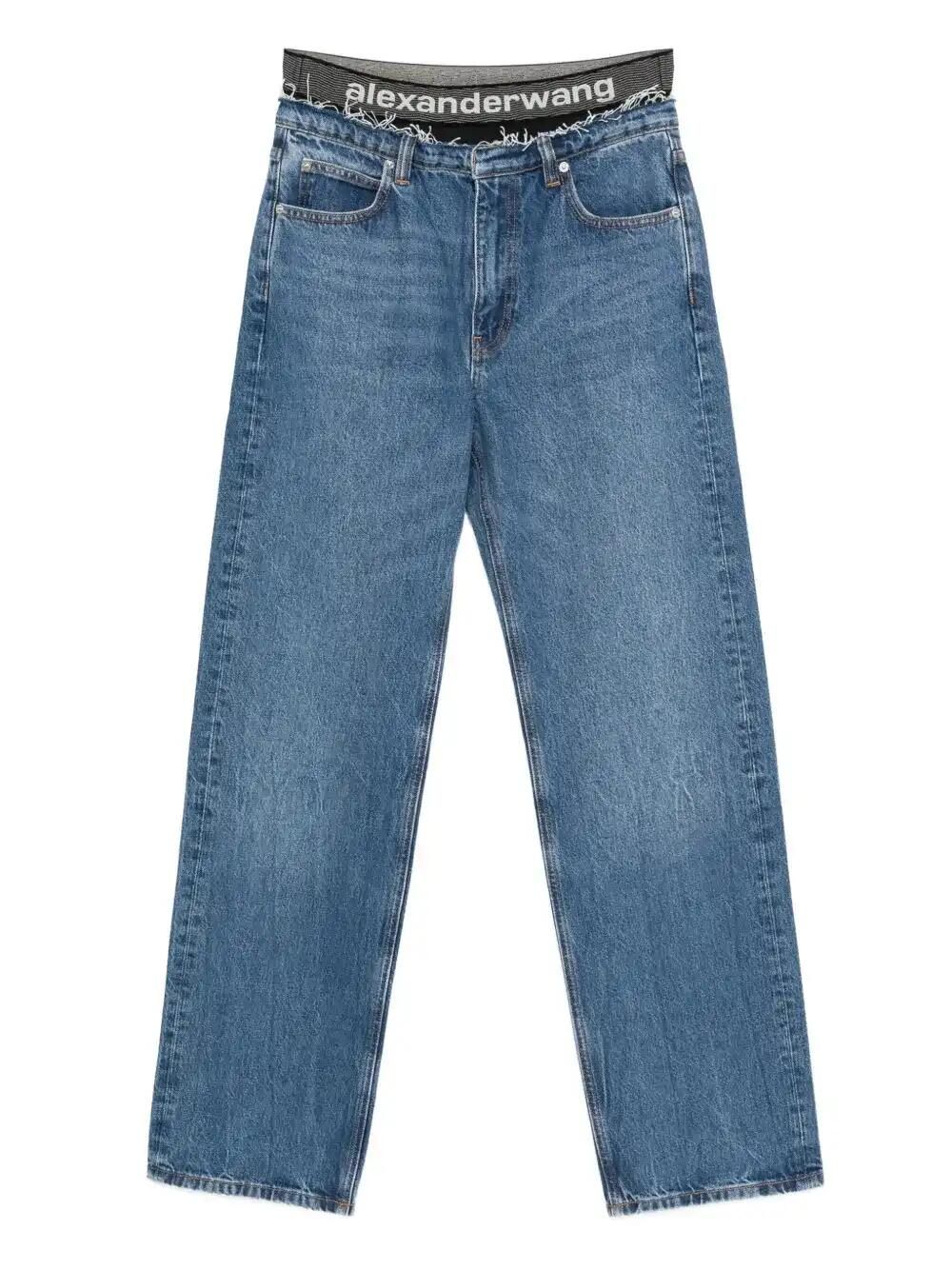 Logo-Waistband Jeans