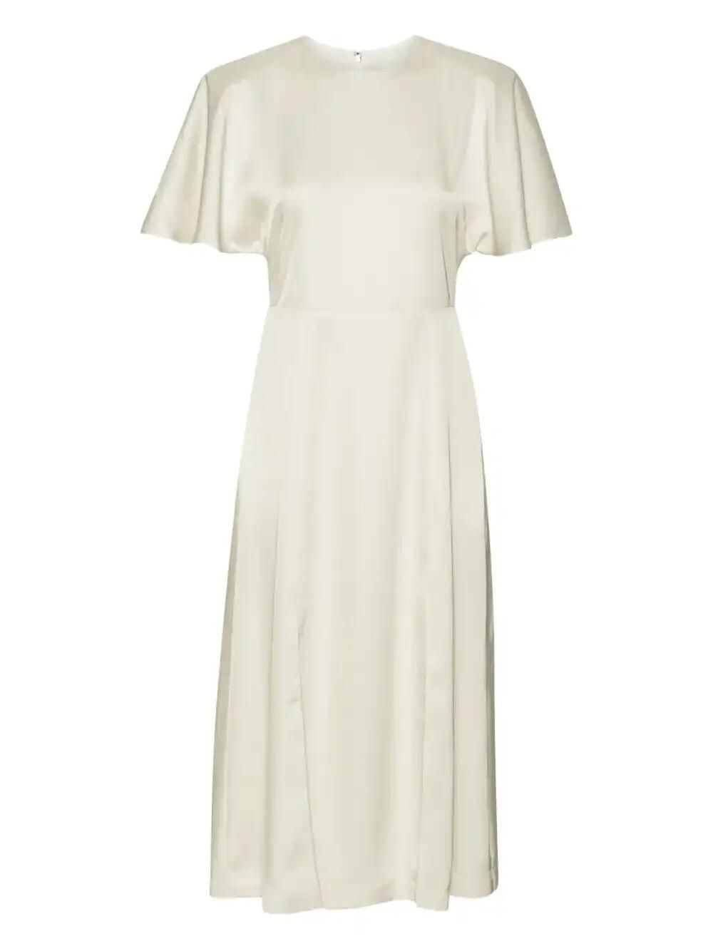 Satin Slit Midi Dress