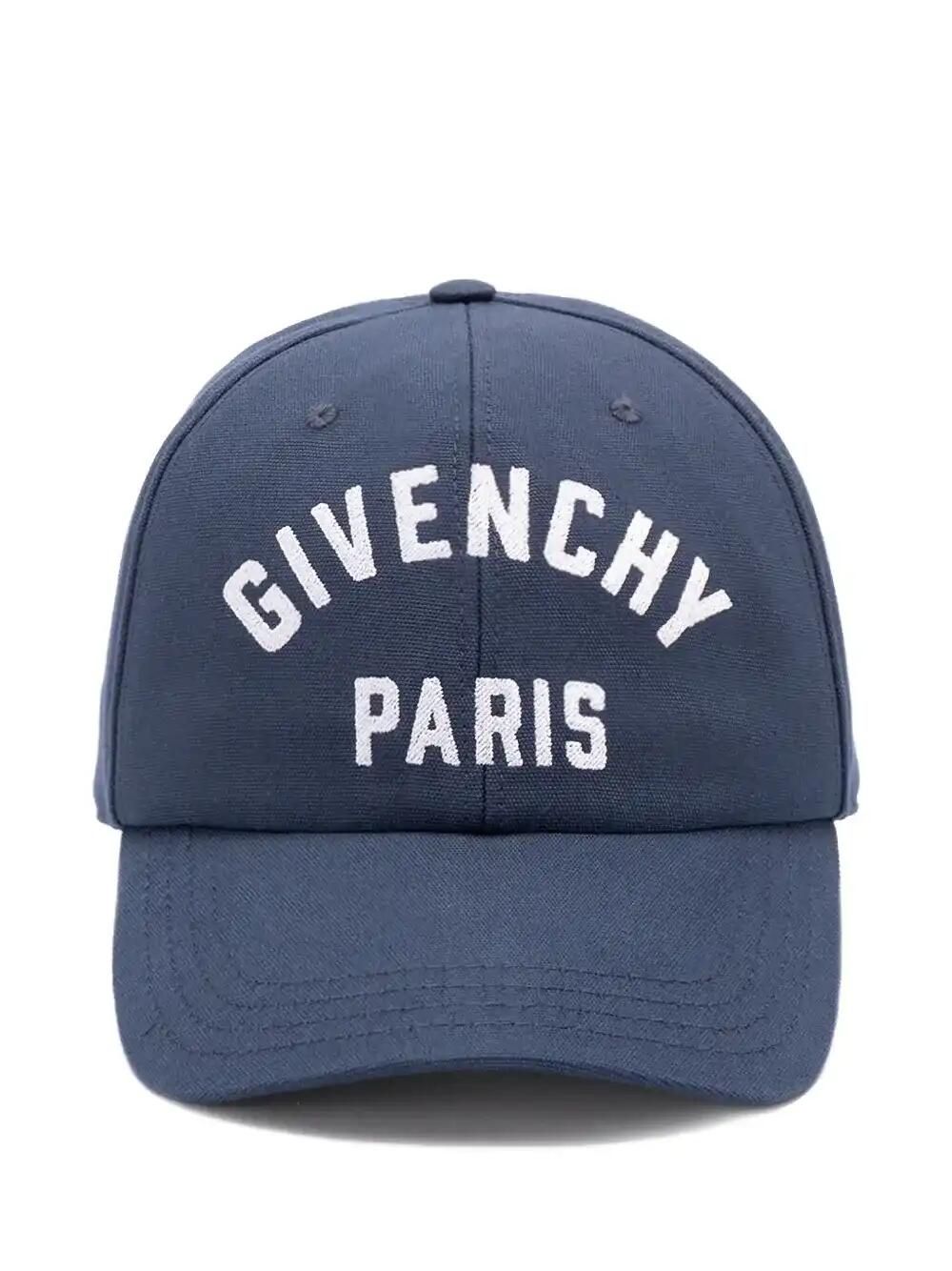 Givenchy Embroidered Cap With Curved Brim And Metal Buckle In Blue