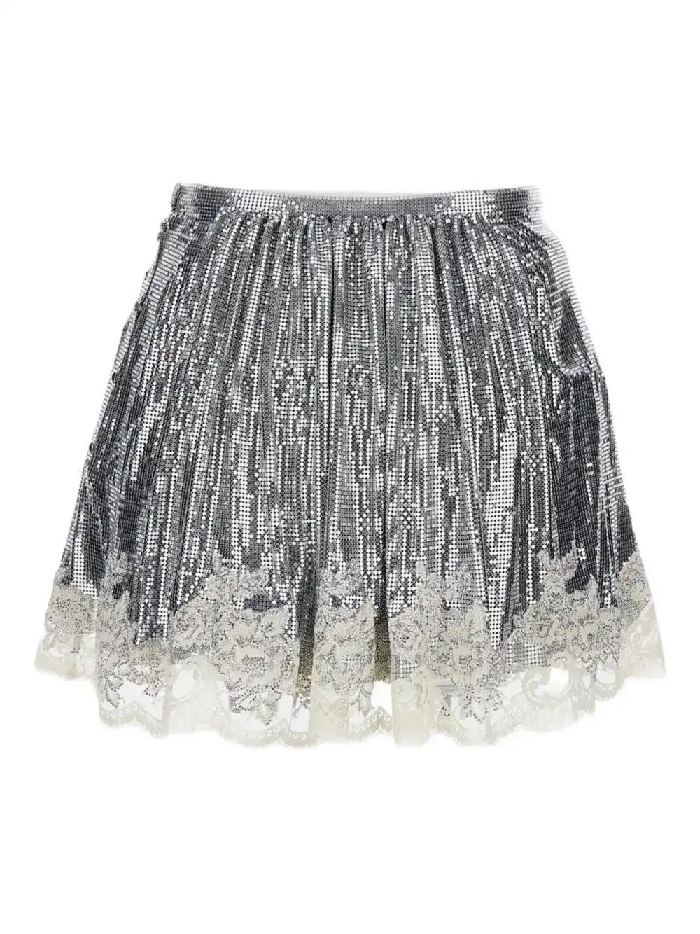 Lace-Trim Mini Skirt