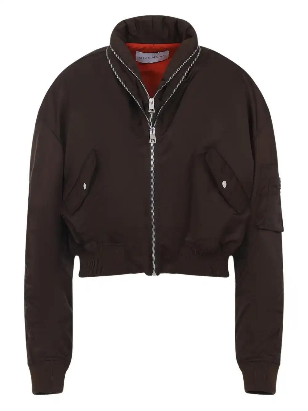 Layered-Detail Bomber Jacket