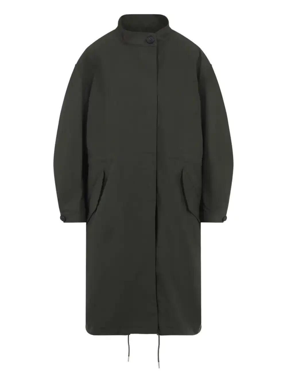 Collared Drawstring Parka Coat