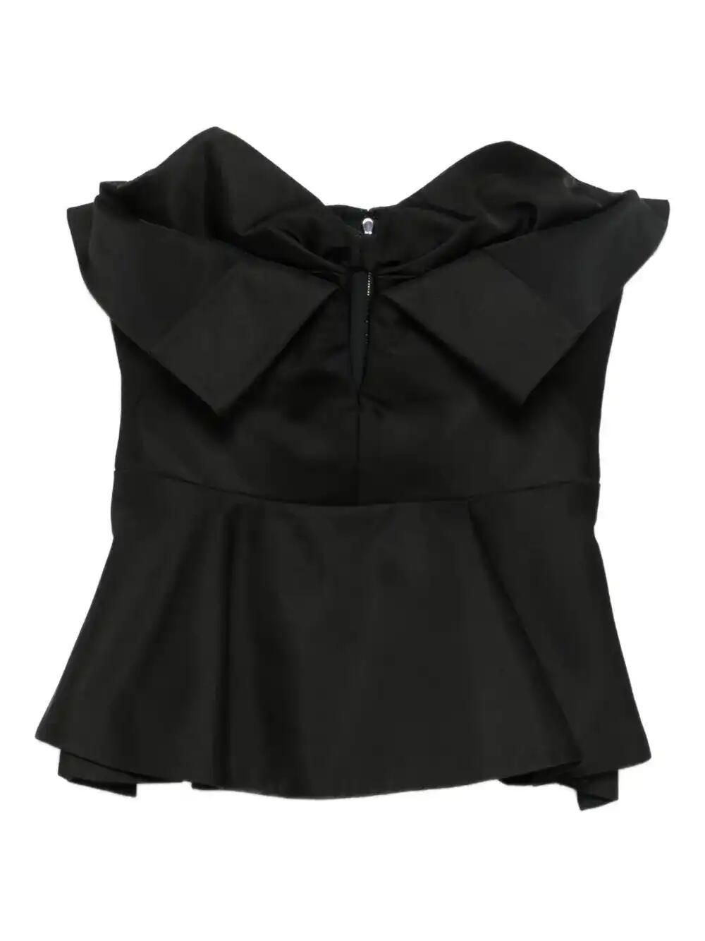 Bow-Detailed Peplum Top