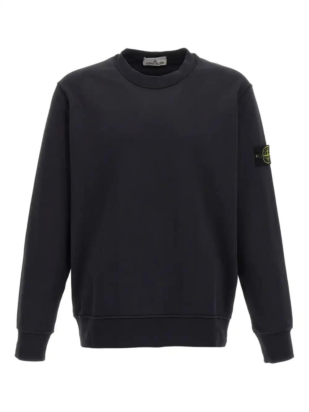 Stone Island Crew-Neck Logo-Badge Sweatshirt