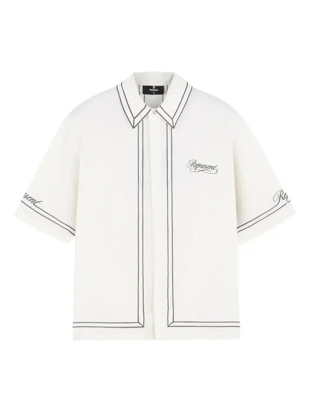 Border Short-Sleeve Printed Shirt