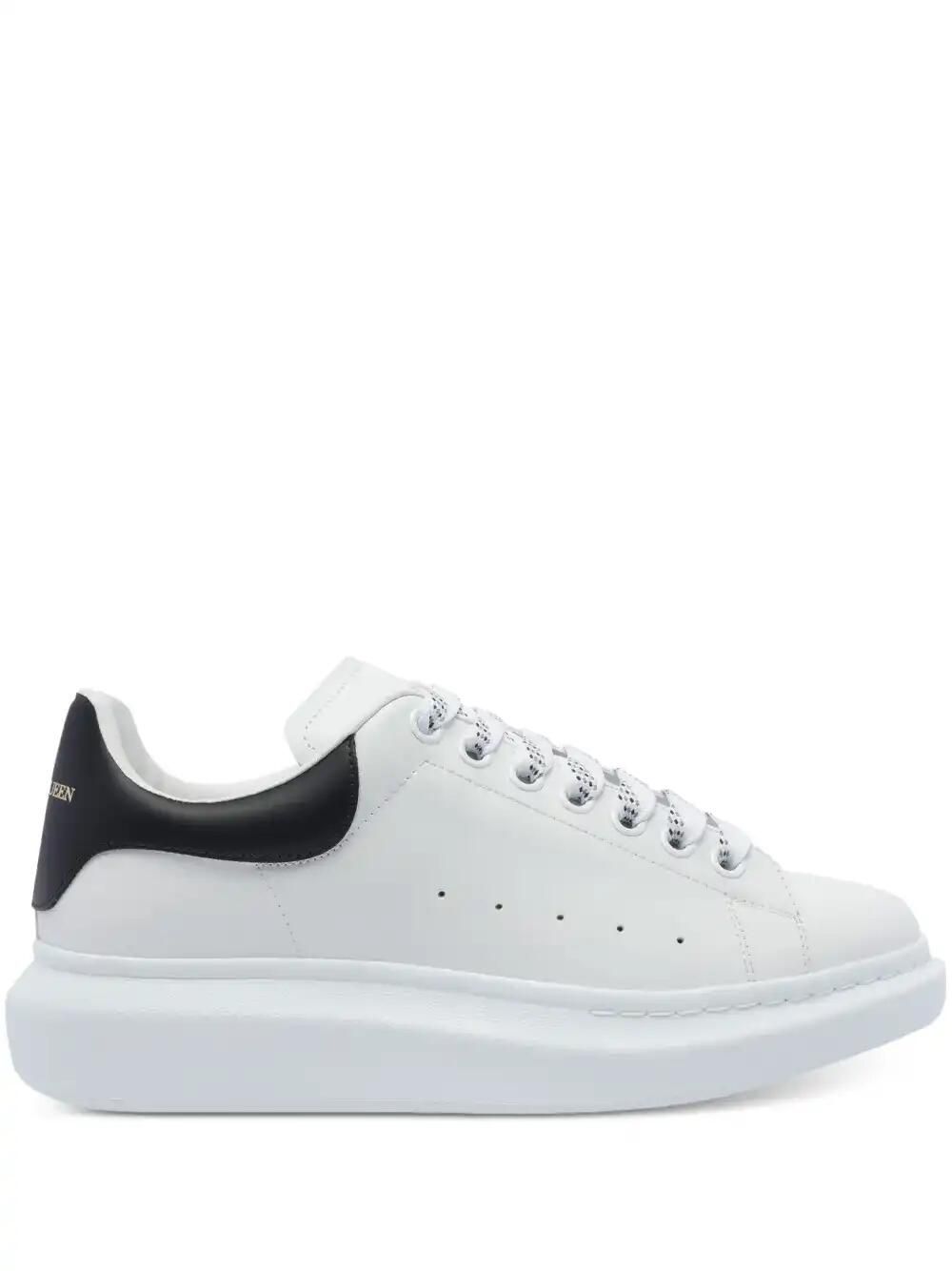 Oversized Leather Lace-Up Sneakers