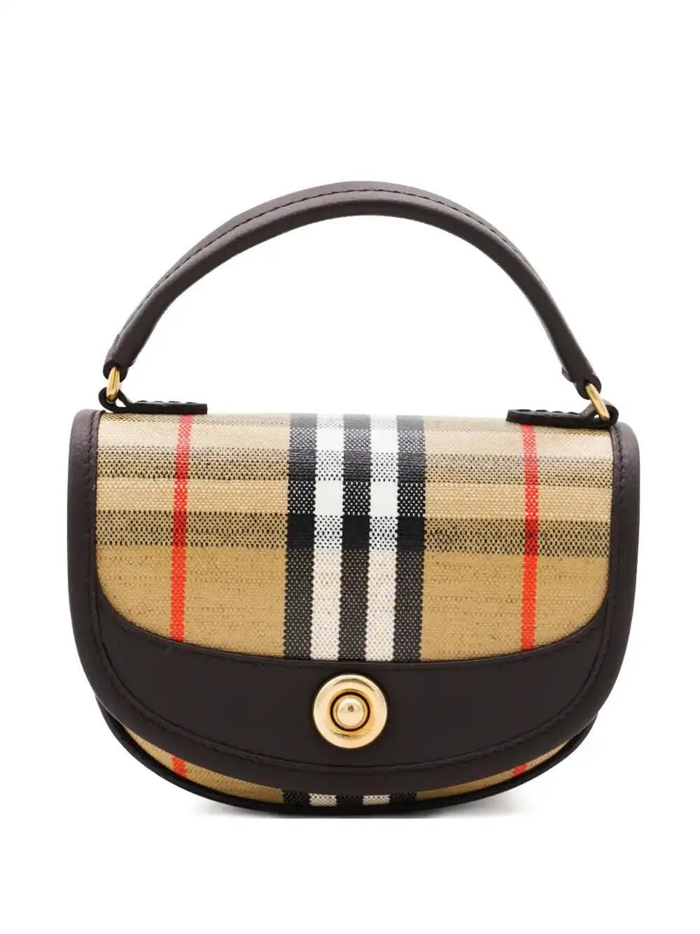 Check-Pattern Top-Handle Bag