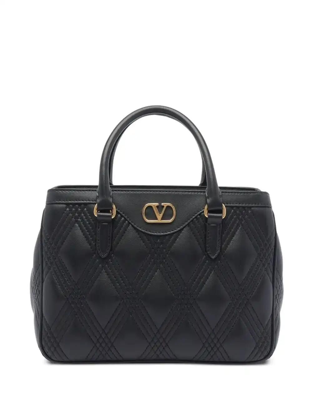 VLogo Quilted Leather Handbag