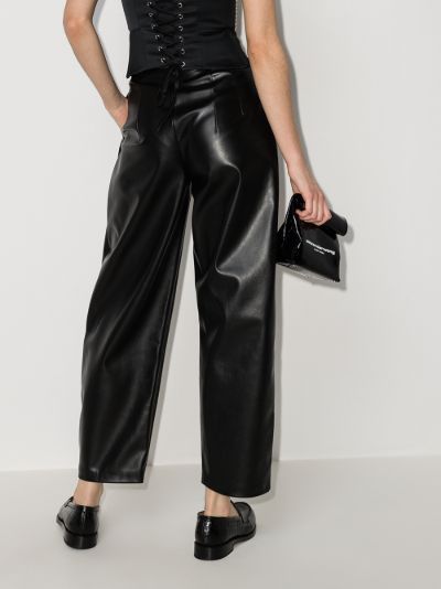 cropped faux leather trousers