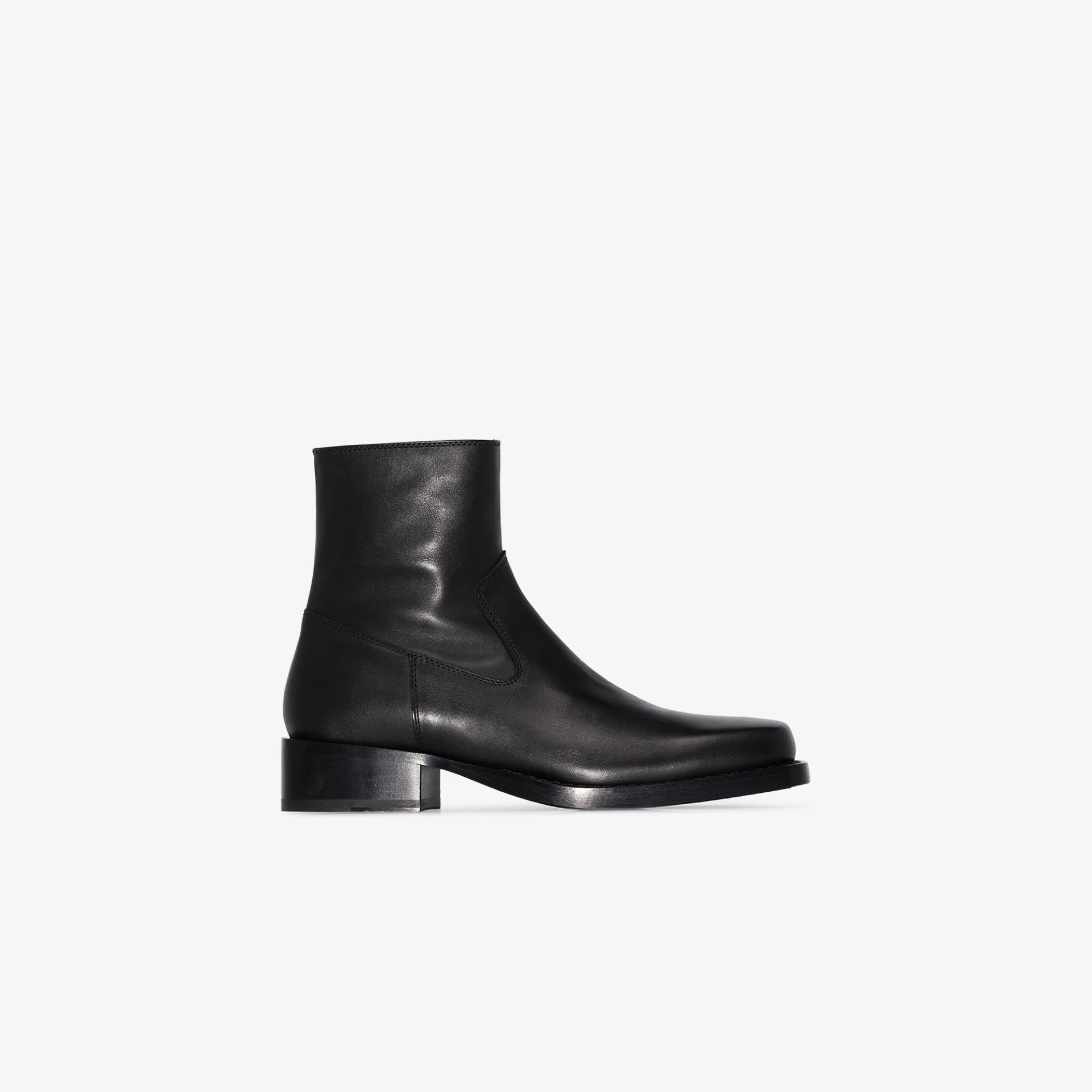 square toe leather chelsea boots