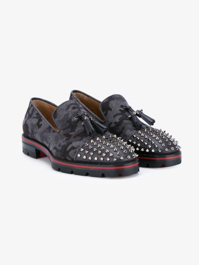 christian louboutin spiked loafers