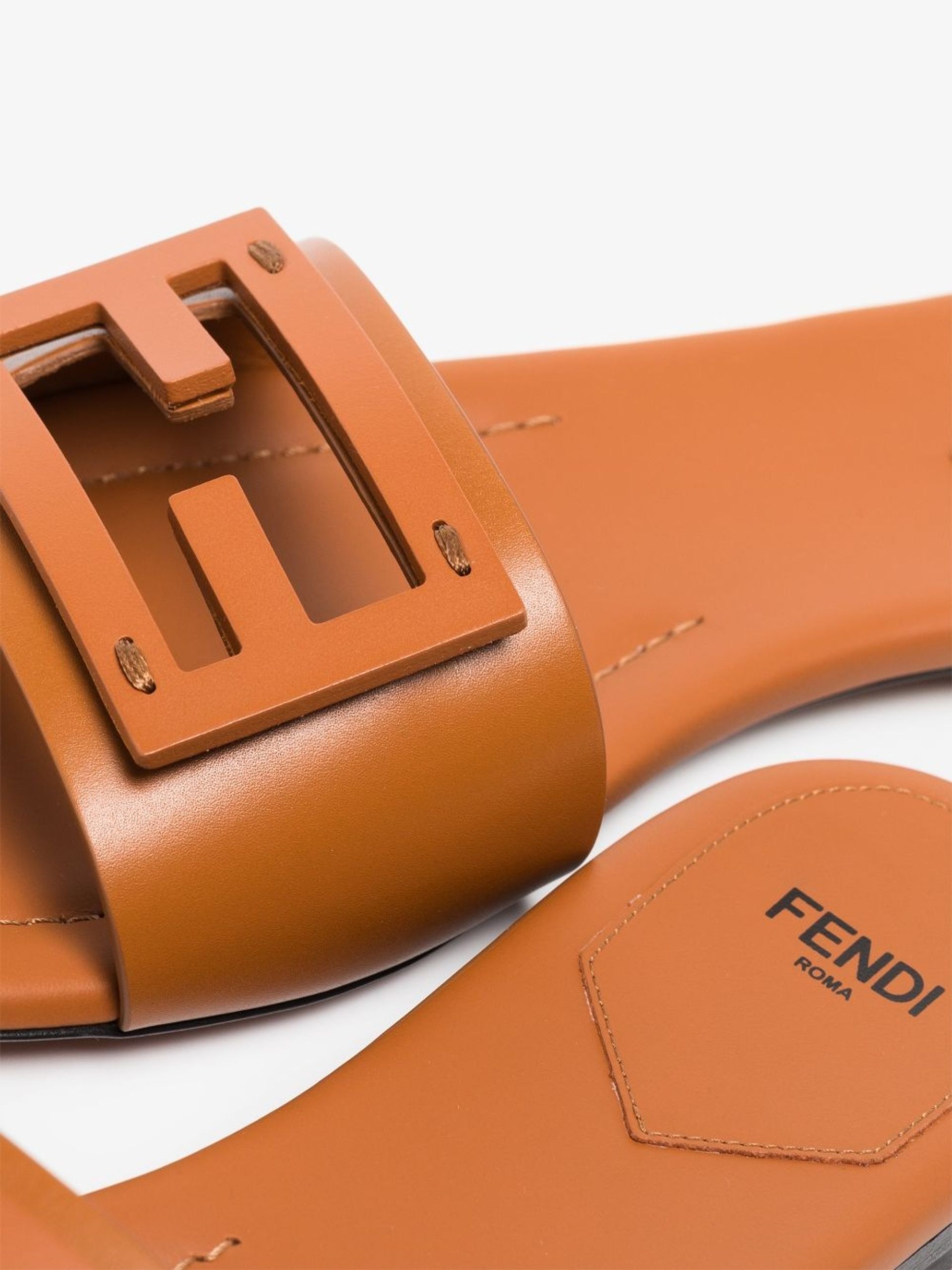 fendi feel brown satin sandals