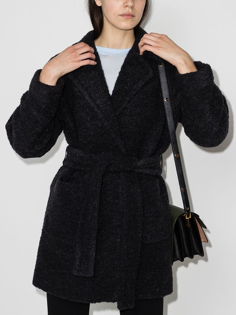 ganni wool wide collar coat
