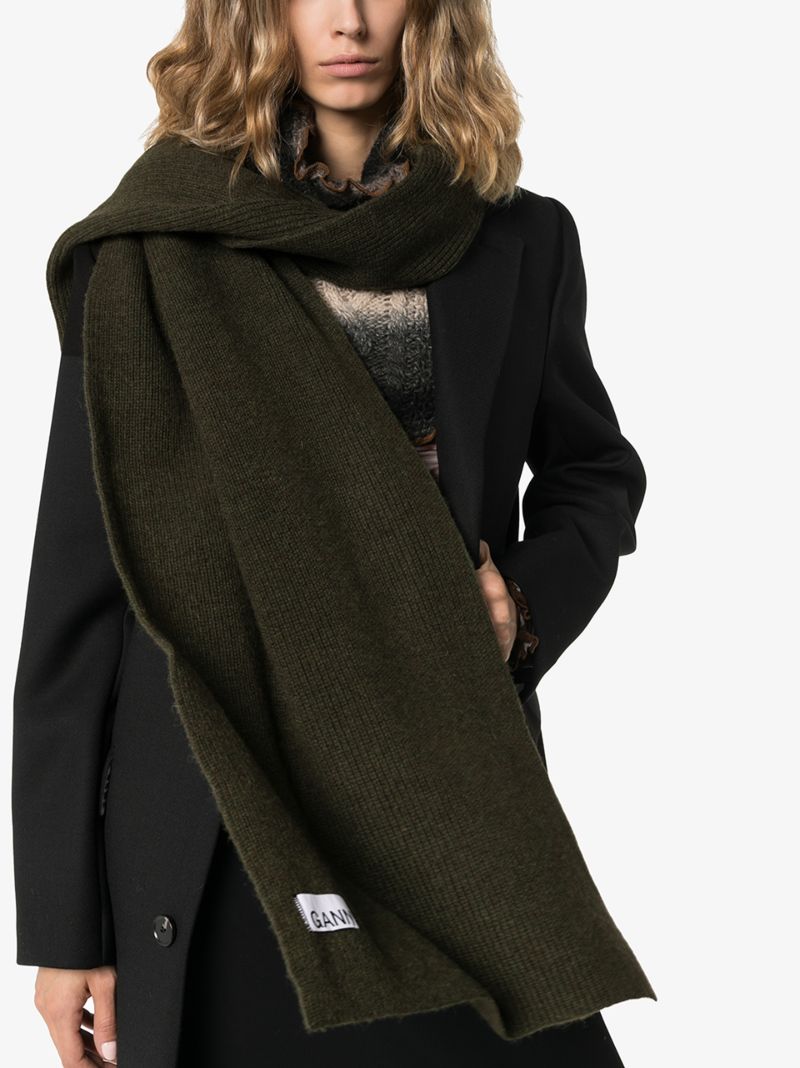 green ganni scarf
