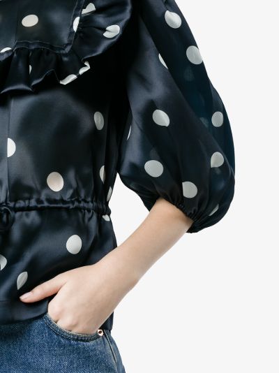 polka dot satin top