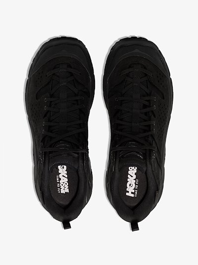 Hoka One One Black Tor Ultra Low Top Suede Sneakers Browns