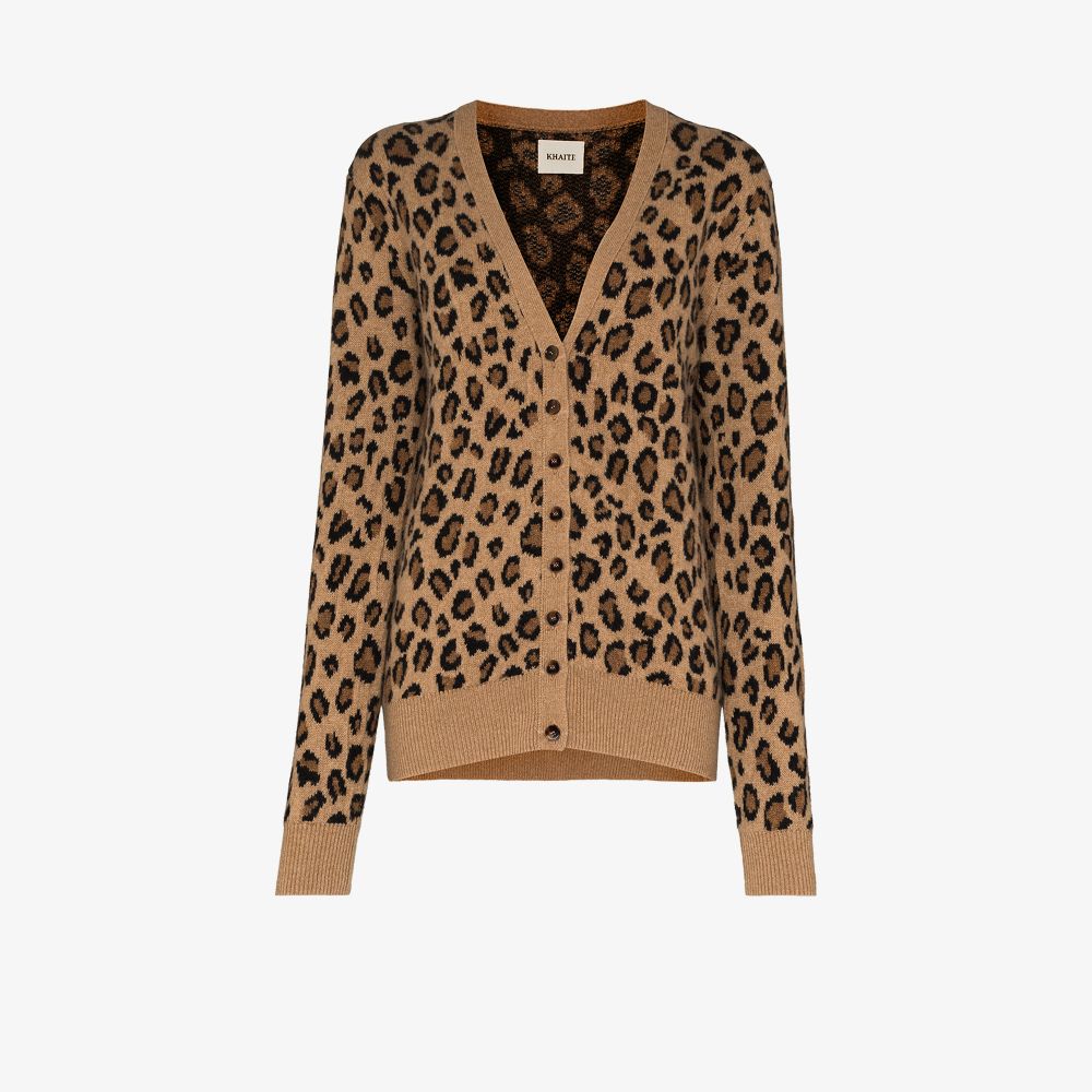 khaite leopard cardigan