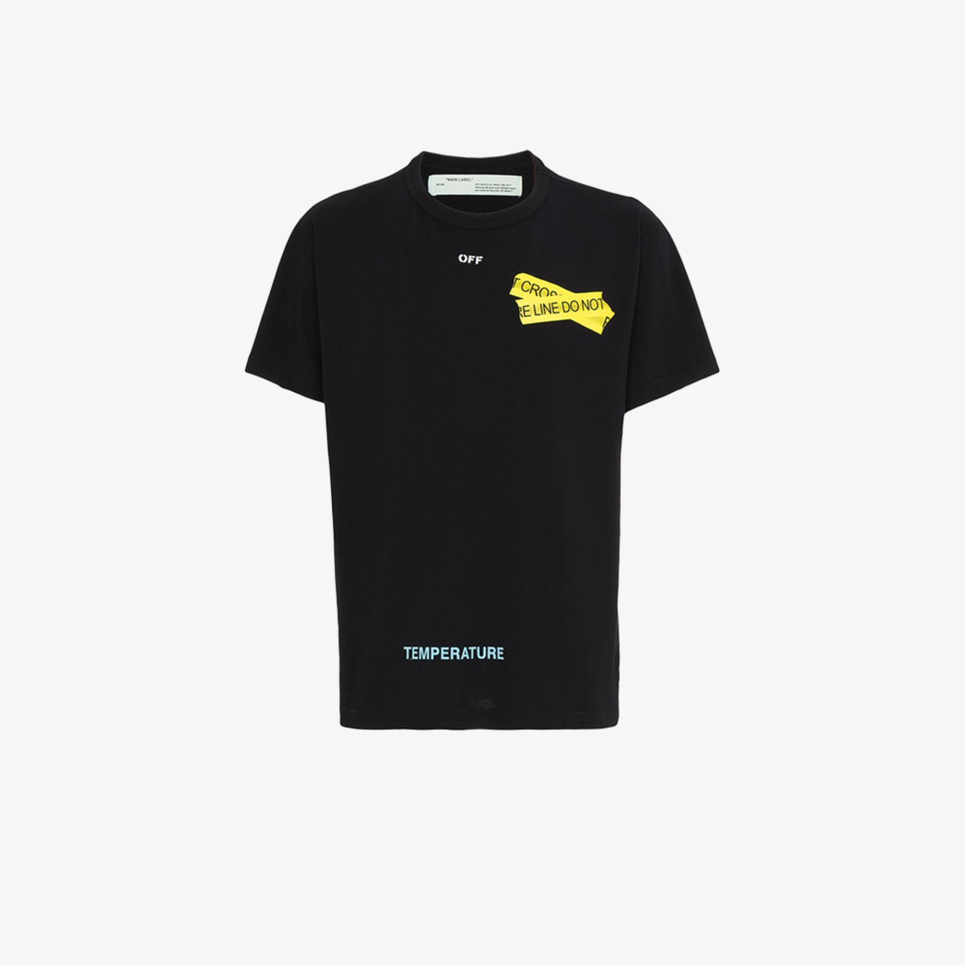 off white tee firetape