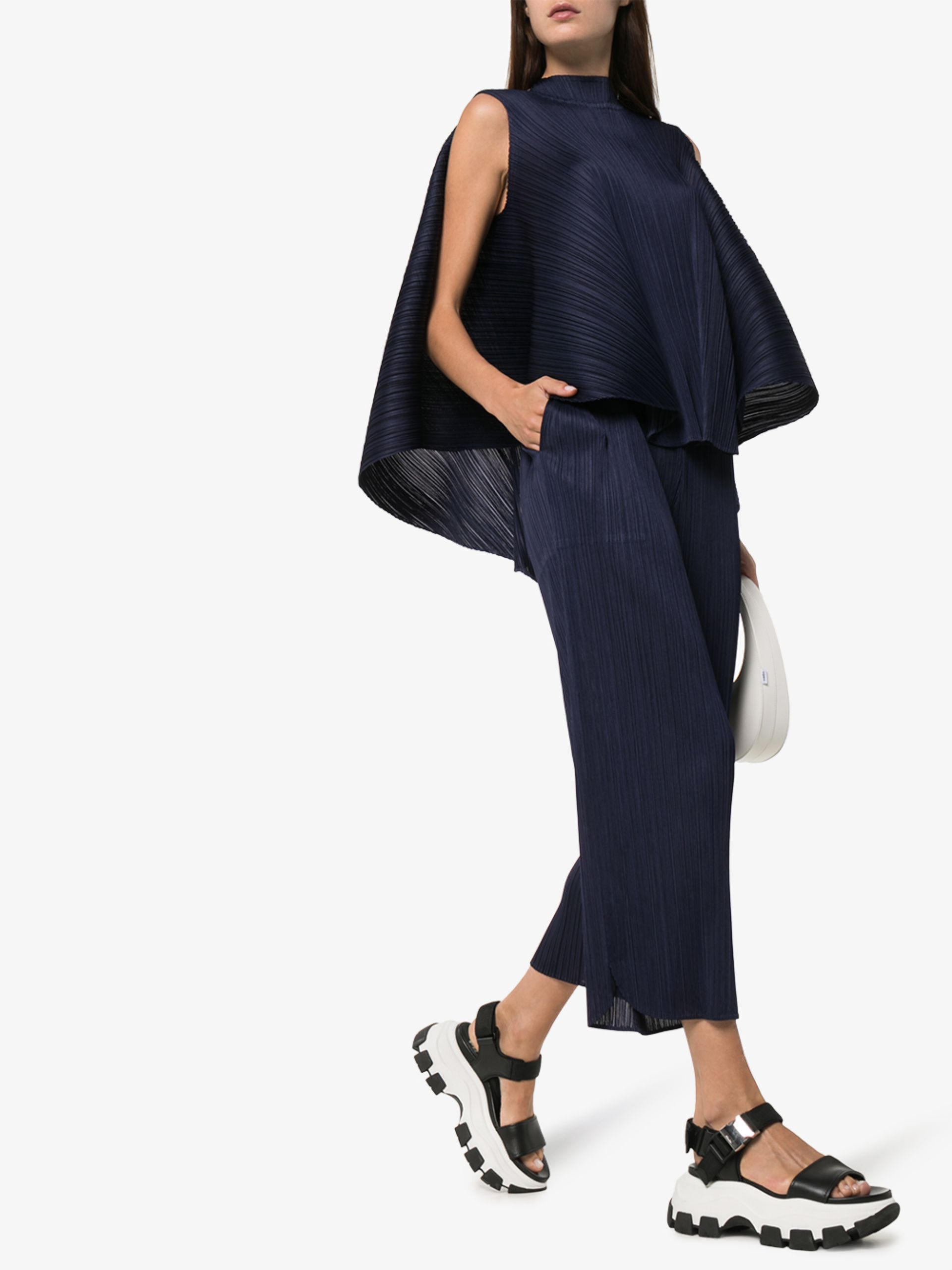 issey miyake pleated trousers
