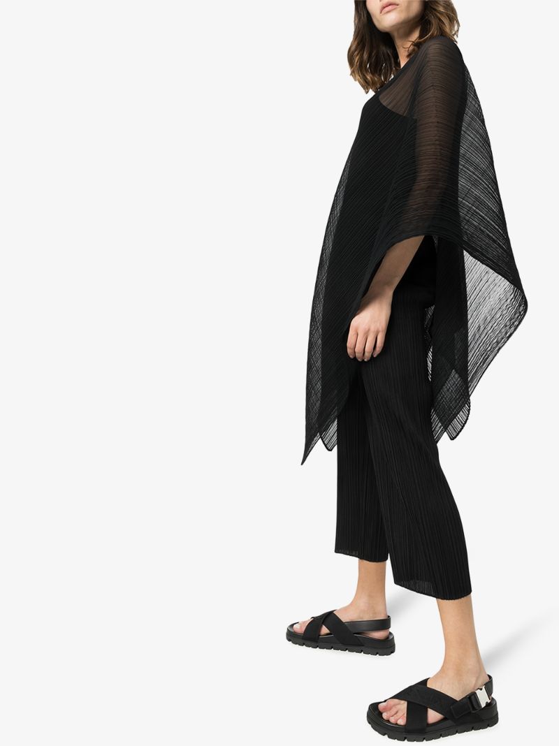 pleats please issey miyake plissé cropped trousers