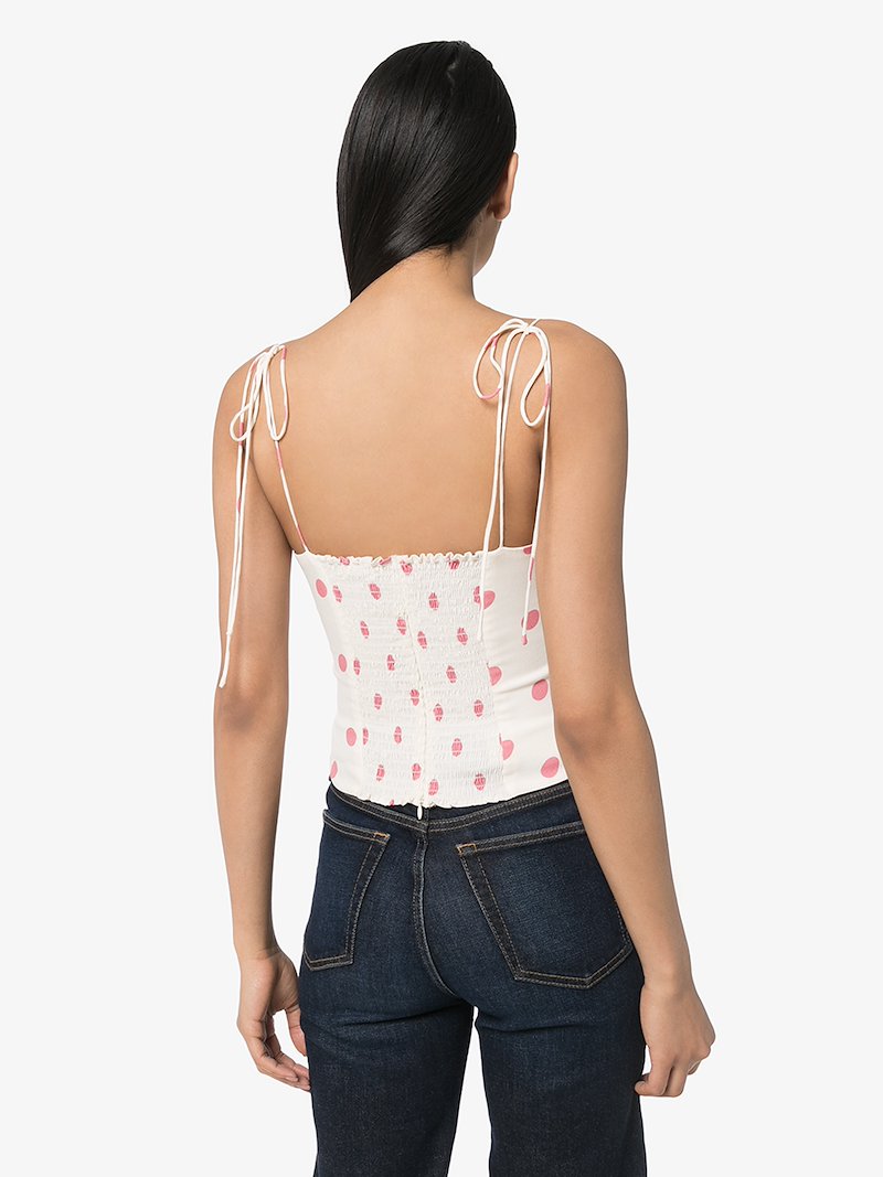brown polka dot top