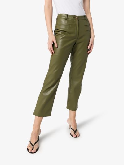 cropped faux leather trousers