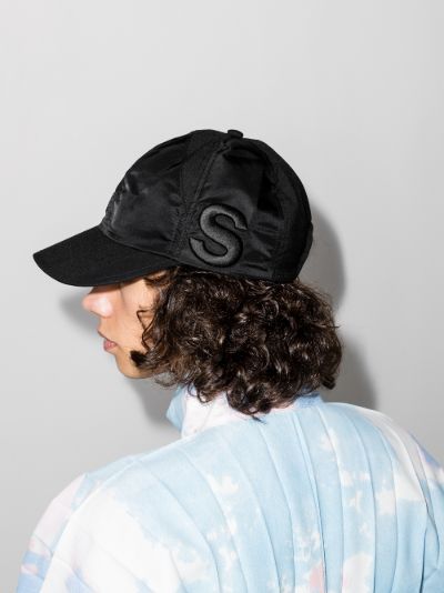 sacai X Hank Willis Thomas black patchwork cap | Browns