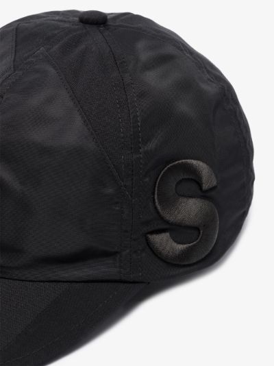 sacai X Hank Willis Thomas black patchwork cap | Browns