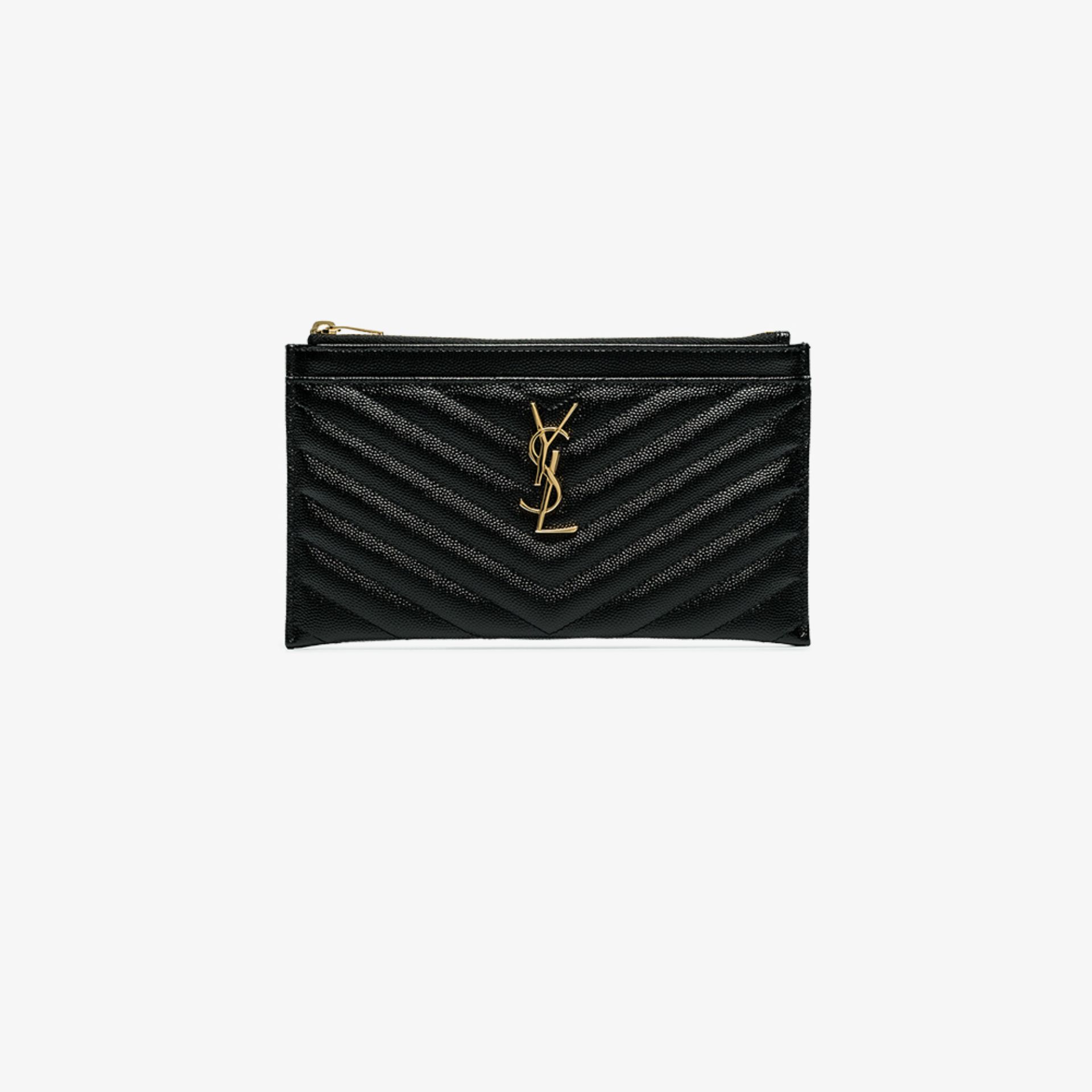 monogram ysl matte quilted bill pouch wallet
