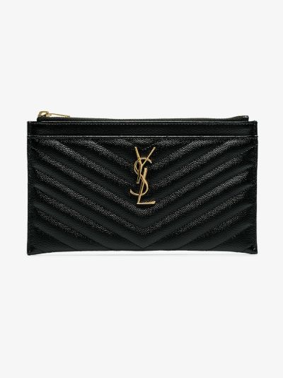 monogram ysl matte quilted bill pouch wallet