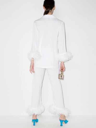 feather trim pyjamas