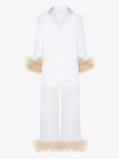 feather trim pyjamas