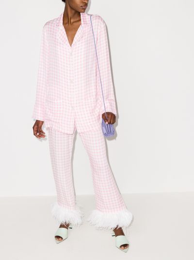 feather trim pyjamas