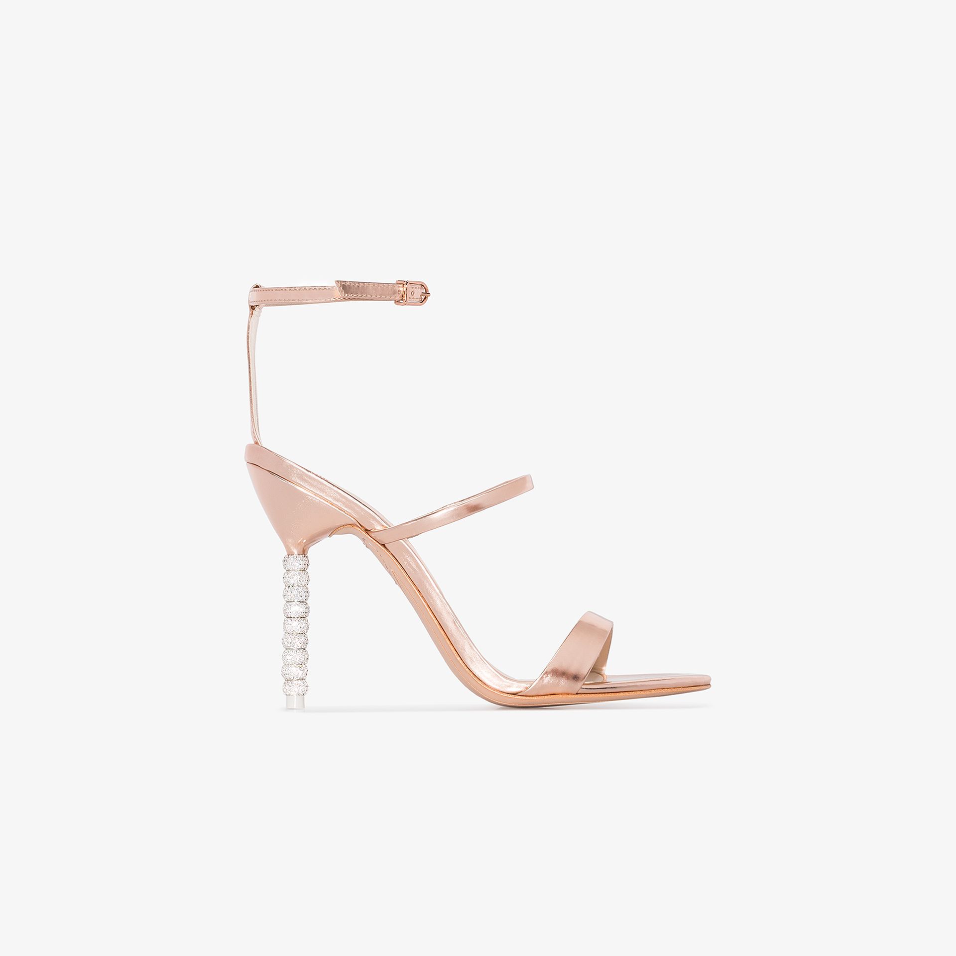rose gold leather sandals