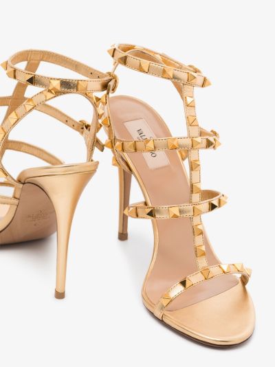 valentino gold studded sandals